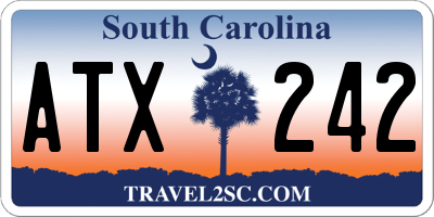 SC license plate ATX242