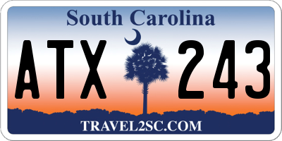 SC license plate ATX243