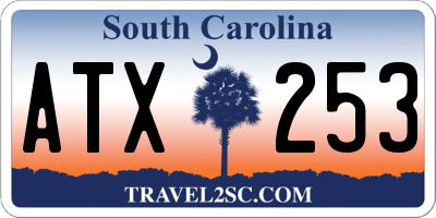 SC license plate ATX253