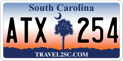 SC license plate ATX254