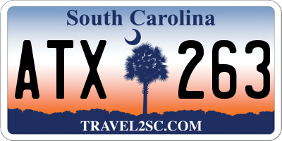 SC license plate ATX263
