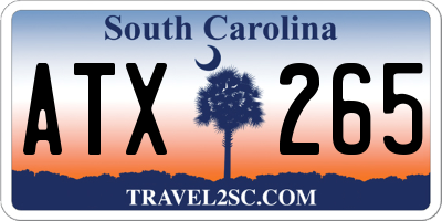 SC license plate ATX265