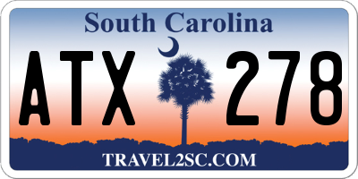 SC license plate ATX278