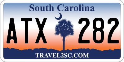 SC license plate ATX282