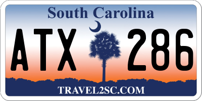 SC license plate ATX286