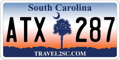 SC license plate ATX287