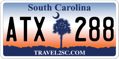 SC license plate ATX288
