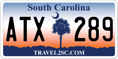 SC license plate ATX289