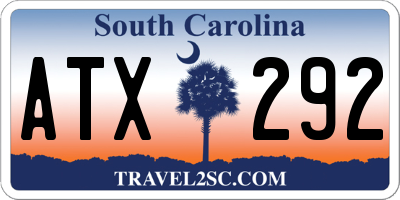 SC license plate ATX292