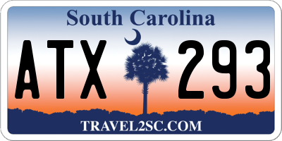 SC license plate ATX293