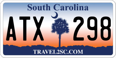 SC license plate ATX298