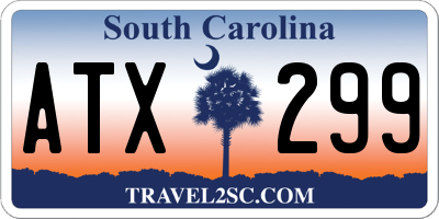 SC license plate ATX299