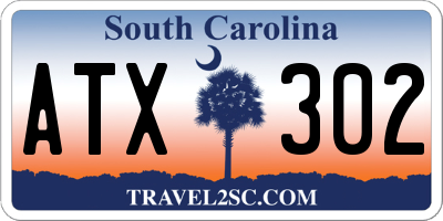 SC license plate ATX302
