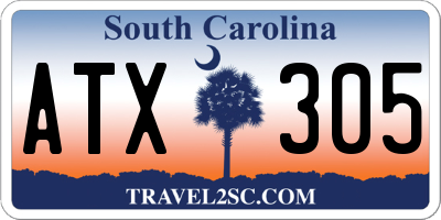 SC license plate ATX305