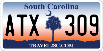 SC license plate ATX309