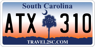 SC license plate ATX310