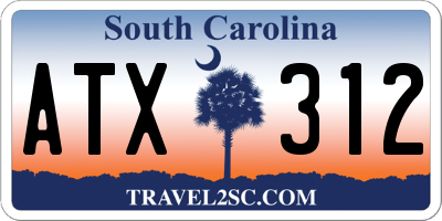 SC license plate ATX312