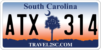 SC license plate ATX314