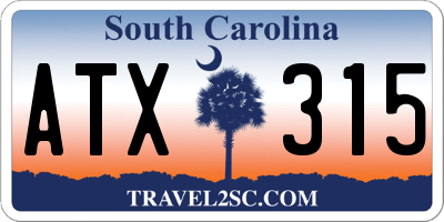 SC license plate ATX315