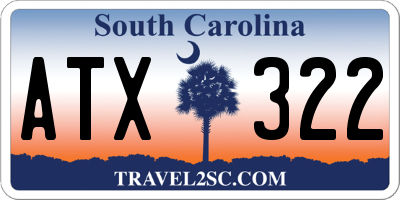 SC license plate ATX322