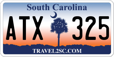 SC license plate ATX325