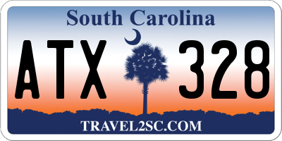 SC license plate ATX328