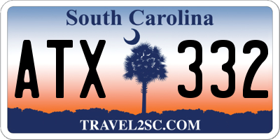SC license plate ATX332