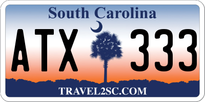 SC license plate ATX333