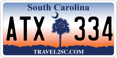 SC license plate ATX334