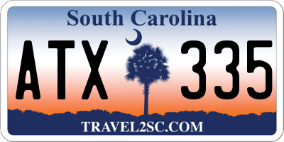 SC license plate ATX335