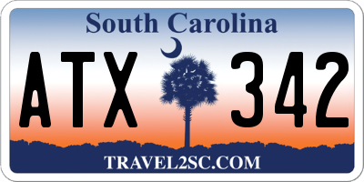 SC license plate ATX342