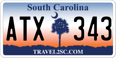 SC license plate ATX343