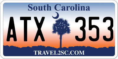 SC license plate ATX353