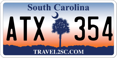 SC license plate ATX354