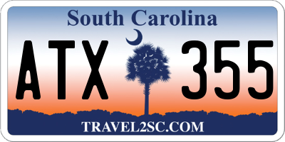 SC license plate ATX355