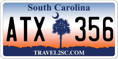 SC license plate ATX356