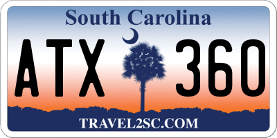 SC license plate ATX360