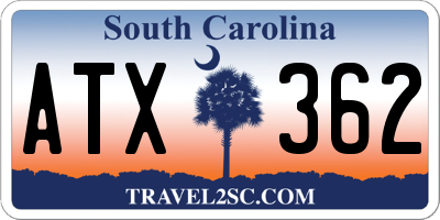 SC license plate ATX362