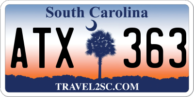 SC license plate ATX363