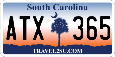 SC license plate ATX365