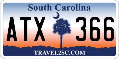 SC license plate ATX366