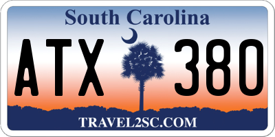 SC license plate ATX380