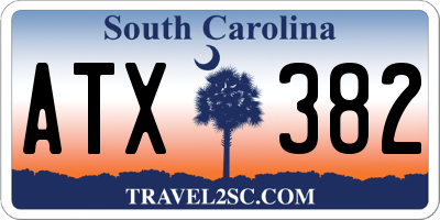 SC license plate ATX382