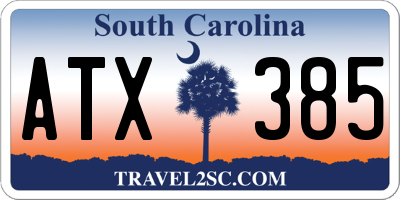 SC license plate ATX385