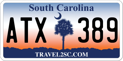 SC license plate ATX389