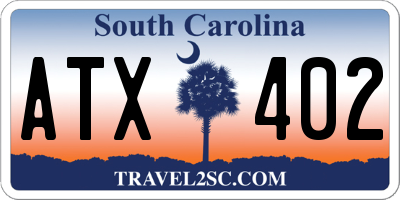 SC license plate ATX402