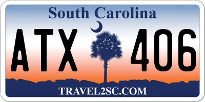 SC license plate ATX406