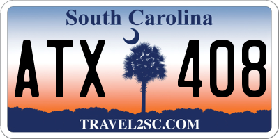 SC license plate ATX408