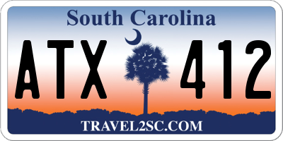 SC license plate ATX412