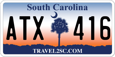 SC license plate ATX416